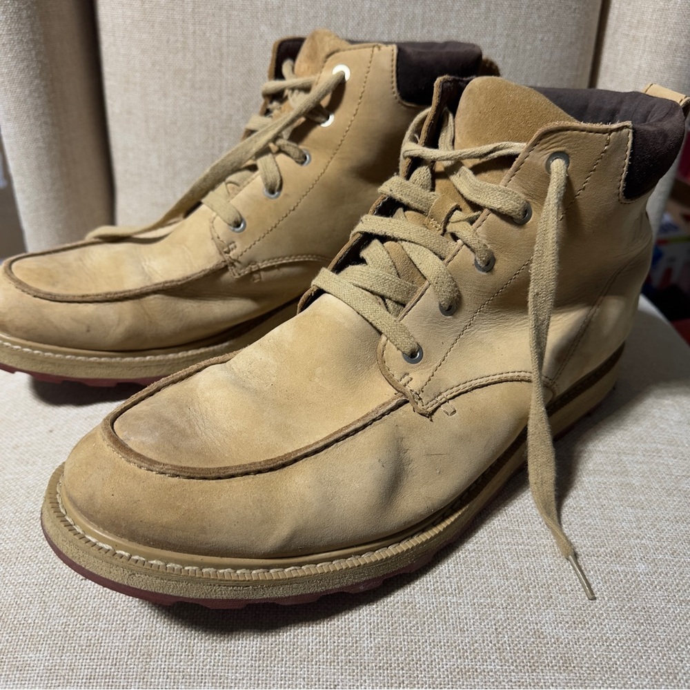 Sorel  Madson Tan Leather Moc-Toe Boots – Men’s 14